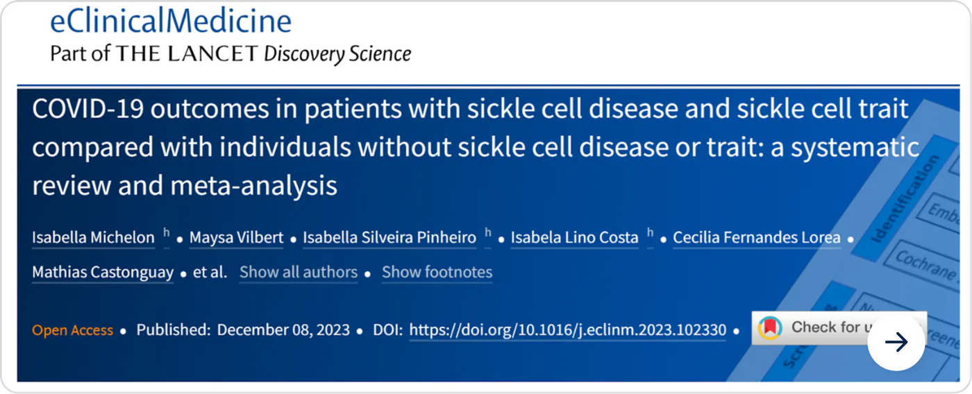 COVID-19 outcomes in patients with sickle cell disease — eClinicalMedicine